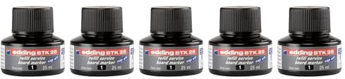 EDDING 5 Nachfülltinten BTK25 ml pro Capilarität für Whiteboard-Marker, Schwarz