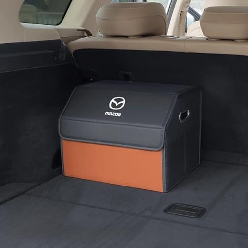 JOEBO Auto Lagerung Tasche Klapp Reise Aufräumen Box Stamm Werkzeuge Fall Für Mazda CX-3 CX-30 CX-4 CX-5 CX-50 CX-60 CX-7 CX-8 CX-9 CX-90 E1600 Eunos500,Orange