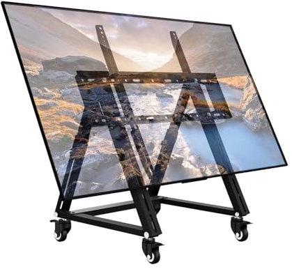Duiliuu TV Ständer,Fernsehständer mit Rollen,Bodenständer TV Wagen für 26-65 Zoll TV,Höhenverstellbar Tv Ständer Rollbar,mobilertv-standfüße, 36°-68° Einstellbar,Max 50KG,Max Vesa 600x500