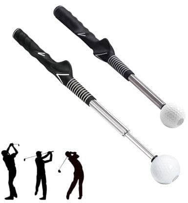 Onperpoe Retractable Golf Grip Training Aid Telescopic Golf Swing Trainer Practical Golf Accessories Outdoor or Indoor Golf Training Aids Practice Tempo Chipping Hitting Training