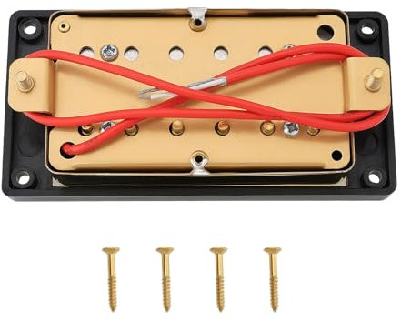 OTOTEC 52 mm Steggitarren Humbucker Doppelspulen-Tonabnehmer Gold E-Gitarren-Tonabnehmer kompatibel mit LP-Stil kompatibel mit Gibson Les Paul mit Schrauben