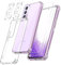 Funda Compatible con Samsung Galaxy S22 5G, Carcasa con 2 Piezas Cristal Templado Protector de Pantalla y 2 Piezas Protector Camara, Transparente y Suave TPU Case, Anti-arañazos Caso