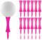 Nokwocy 50 Stück Golf Tees Kunststoff Golftees Tee Set,57mm Golftees Kunststoff,Langlebig,Tragbar,für Golfer Praxis & Training(Rosa)