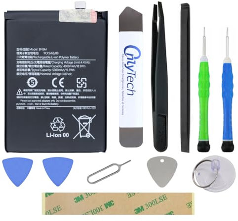 OnlyTech - Batería de repuesto premium para Xiaomi Redmi Note 12 4G - 5000mAh - calidad idéntica a BN5M con kit de reparación de 10 herramientas