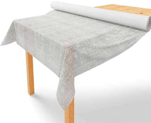 LILENO HOME Tischdeckenrolle 1,10 x 25 m - Tischdecke Mélange Grau aus | Vlies - Stoffähnlich, abwaschbare Tischdecke als Rolle, Meterware Tischtuchrolle - Einweg Papiertischdecke Rolle Alternative