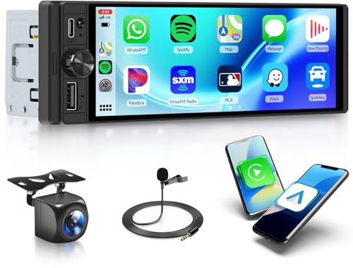 Rimoody 2+64GB Autoradio 1 Din Android 15-6,28 Zoll INCELL Touchscreen, Wireless CarPlay/Android Auto, GPS, FM/RDS/EQ Mirror Link Bluetooth Lenkradsteuerung, Rückfahrkamera