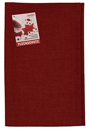 Sander 53606 LOFT Tischdecke/Mitteldecke 100x100 Weinrot (Fb. 26) mit Fleckschutzausruestung