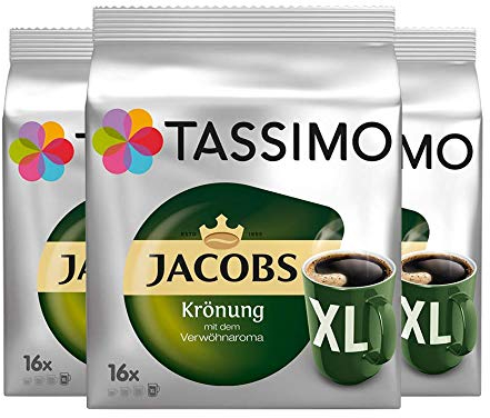 Tassimo Jacobs Krönung XL Lot de 3 boîtes de 16 portions