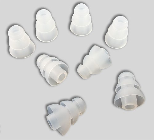 Xcessor Triple Flange 4 Paar (Satz Mit 8 Stück) Hochwertige Gummi Silikon Ohrpolster Ohrstöpsel Für In-Ear Ohrhörer. Kompatibel Mit Den Meisten In-Ohr Markenkopfhörern. Größe: S (Klein). Transparent