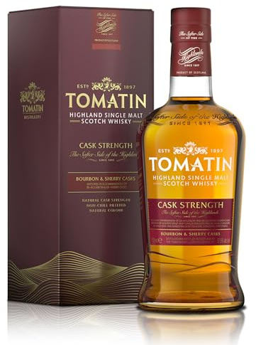 Tomatin Cask Strength Highland Single Malt Scotch Whisky, 70cl | 57.5% alcohol/vol, Glass Bottle in Gift Box
