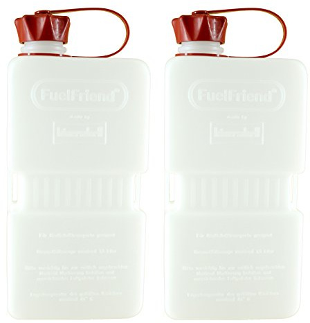 FuelFriend®-PLUS CLEAR 1,5 Liter - Klein-Benzinkanister Mini-Reservekanister - im Doppelpack