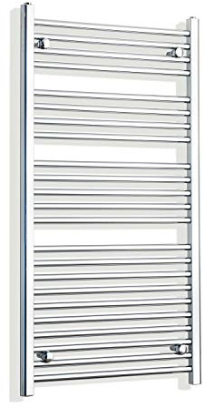 Companyblue 700mm Wide Chrome Heated Towel Rail Radiator Flat/Straight Ladder for Stylish Bathroom (700 x 1200 mm)