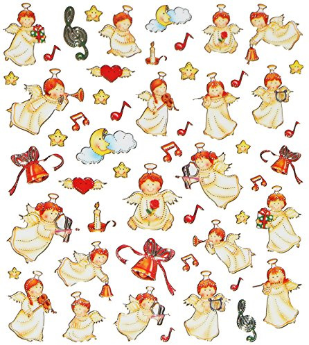 alles-meine.de GmbH 53 TLG. Set Aufkleber/Sticker - Engel Weihnachtsengel Sterne Weihnachten Winter Schnee Geschenke - mit Glitzer - Weihnachtssticker - Weihnachtsaufkleber