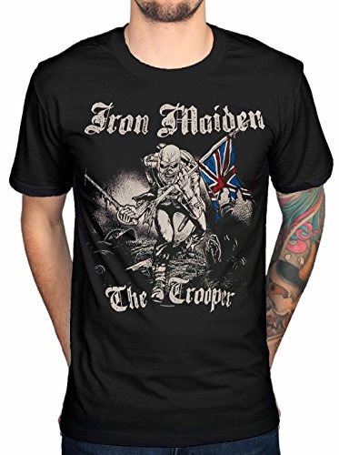Iron Maiden T Shirt Sketched Trooper new Official Licensed Mens Unisex Black (Large)