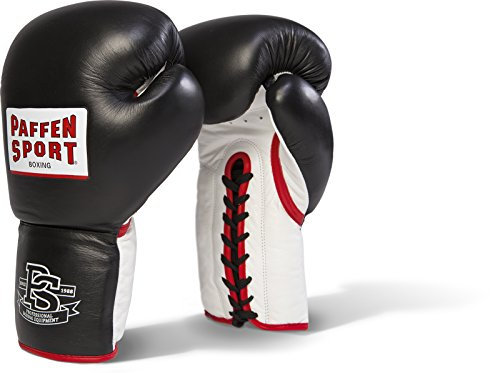 PAFFEN SPORT PRO Heavy Hitter Boxhandschuhe für das Sparring; schwarz/weiß/rot; 14UZ