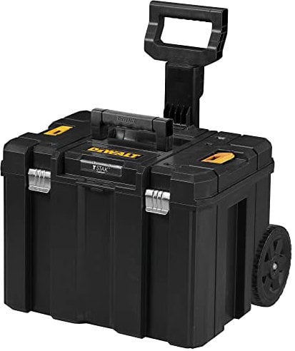 DeWalt DWST1-75799 TSTAK Vasca con Ruote e Impugnatura Telescopica, di Ampia Volumetria anche per Oggetti Ingombranti, Impugnatura Telescopica in Metallo-Plastica, Ruote da 7”, 435 x 1000 x 512 mm