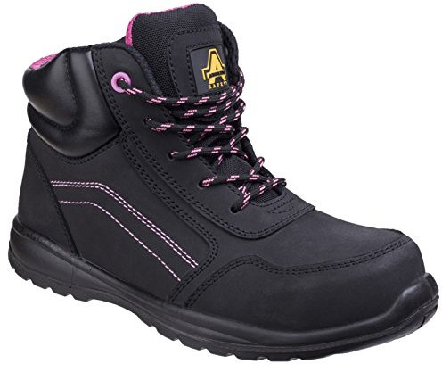 Amblers Safety - Stivaletti di Sicurezza con Cerniera Laterale - Donna (39 EU) (Nero)