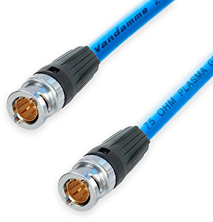 Neutrik BNC to BNC Lead Van Damme Coaxial Cable 75 ohm, Video CCTV Word Clock (50 cm, Blue)