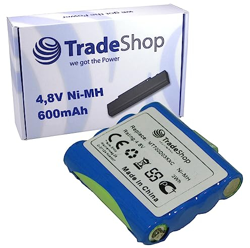Trade-Shop Premium NI-MH Akku 4,8V 600mAh für DeTeWe Outdoor PMR 8000, Simvalley WT-100, Switel WT237, Oricom ersetzt MT700D03XXC LH060-3A44C4BT Simvalley PX-1755, PX-1761, PX-1754-919, PX-175-675