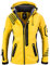 Rock Creek Damen Softshell Jacke Windbreaker Regenjacke Übergangsjacke Softshelljacke Damenjacke Regenmantel Outdoorjacke Kapuze D-402 Gelb-Grau S