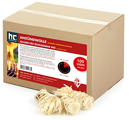 FLAMBIOL® Allume-feu Naturel pour Cheminée, Poêle et Barbecue – 800 Pièces Imprégnées de Cire, Combustion Immédiate, Écologique et Sûre, sans Résidus