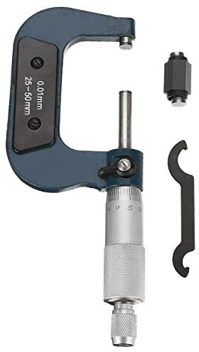 Micrómetro externo/exterior Vernier Escala micrómetro Caliper Vernier Herramienta de medición de espesor 25-50mm (0.01mm graduaciones)