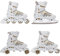RAVEN Profession 4in1 Inlineskates Triskates Rollschuhe Schlittschuhe Inliner für Kinder und Erwachsene verstellbar (White/Gold, 38-42(25cm-27,5cm))