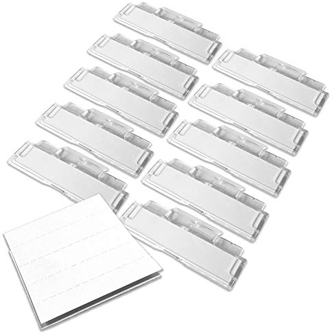 50 Hängeregistratur-Tabs und -Einleger – durchsichtige Kunststoff-Aktenschrank-Laschen zum Aufhängen und neu positionierbare Etiketten-Einsatz, Namensschilder für Hängemappen, Aktenregister (50 Tabs und Einsätze)