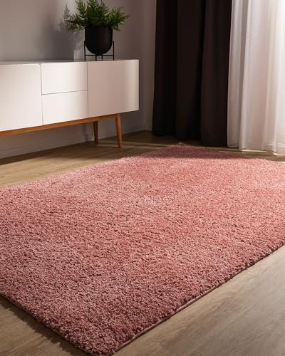 benuta Basic Hochflorteppich Soho - rosa 200x250 cm - Kuschelig Weicher Teppich im Minimalistischen Look - Pflegeleicht - Fußbodenheizung Geeignet