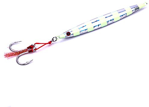 Salzwasser schnell sinkende Blei-Jigs Vertikale Jigs Glow Blei Jigs Kunstköder Boot Angelköder Jigging Köder (Silber (1 Stück), 100 g)