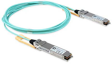 LevelOne AOC-0503 Netzwerk-Transceiver-Modul Faseroptik 103100 Mbit/s QSFP28 Active Optical 3 Meter/Aqua-Silber