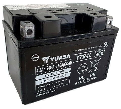 - YUASABATTERIE MOTO YUASA YTB4L 12V 4.2AH 50A