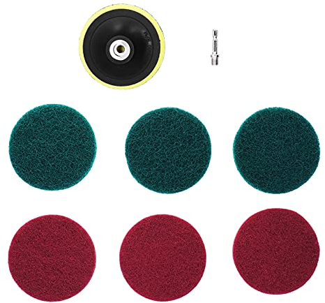 Tissting Juego de Accesorios de Cepillo Eléctrico de Taladro de 7 Piezas, Estropajo de Azulejos, Almohadillas para Fregar, Kit de Limpieza para Cocina, Baño, Lechada de Coche, Alfombra, Bañera