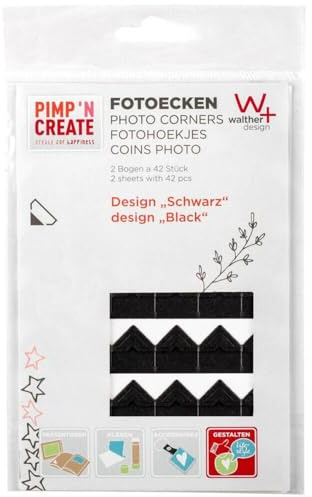 walther design Fotoecken schwarz 2 Bogen mit a 42 Fotoecken PIMP AND CREATE FE084B