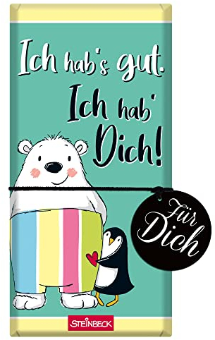 STEINBECK Liebe Freundschaft Geschenk-Schokolade 100g Tafel Ich hab´s gut ich hab Dich