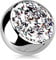 Paula & Fritz® Piercing Ersatz-Kugel 5-mm Silber Klar Titan-IUM Grade 23 Innengewinde 1,6-mm Stärke Kombinierbar Zirkonia Barbell Labret Surface