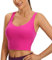 CRZ YOGA Butterluxe Damen V-Ausschnitt Longline Sport-BH - Gepolstert Workout Crop Tank Top mit Eingebautem BH Hibiskus-Purpur S