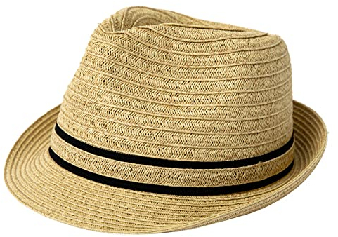 Comhats Strohhut Herren Fedora Trilby Hut Panamahut Strand Sonnenhut Handgemacht Kurze Krempe Beigemix M