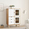 Hommdiy Highboard Braun und Weiß 85x43x125 cm Massivholz Kiefer