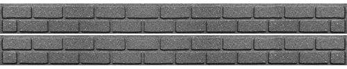 Garden Gear Ultra-Curve EZ Border Flexible Edging Stone Effect Eco Friendly Recycled Rubber Small Brick Edging in Grey (Grey x2)