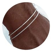 Moodear Silver Bracelet for Men - Dainty 925 Sterling Silver Cuban Link Stackable Snake Chain Stainless Steel Bracelets Trendy Jewelry Gift, 5 UK, Brass, no gemstone