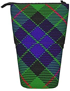 Teleskop-Federmäppchen, Schotten-Stil, Clan Gunn Tartan, kariert, stehend, Kosmetiktasche, Make-up-Tasche
