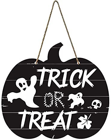 Halloween Hängende Willkommenstafeln aus Holz Willkommens-Dekoration aus Holz, Dekorationstür, Herbst-Kürbis, Heimdekoration und Aufhänger Fernbedienung Aufbewahrung Pferde Spind Zubehör Zuhause