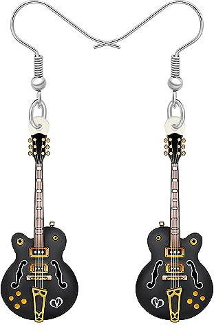 RAIDIN Acryl Kreative Musik Bass E-Gitarre Ohrringe für Damen Mädchen Geschenk Süße Baumeln Ohrringe Schmuck für Party Charms Dekorationen