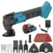 Oscillating Multi Tools,18V Li-Ion Cordless Brushless Oscillating Multi Tool Compatible with Makita,20,000 RPM Electric Corded Multi Tool with 1x3.0Amh Battery, 6 Variable Speeds, 4°Oscillation Angle