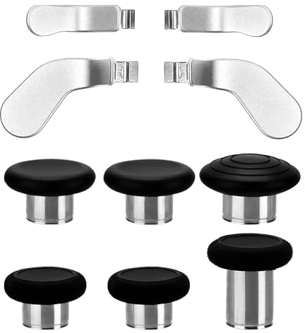 Ceozon Kit d'accessoires de réparation 10 en 1 en métal et acier inoxydable pour manette Xbox One Elite Series 2 Xbox One Elite (argenté)