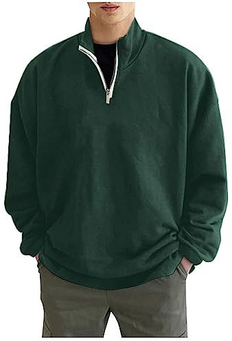 Feibeauty Schwarzer Pullover Herren Tshirt Herren Lustig Hemd Weiß Bundeswehr Pullover Kaputzenpullis Herren Manschettenknöpfe Herren Streetwear Herren Pullover Herren Sommer (Dark Green, 3XL)