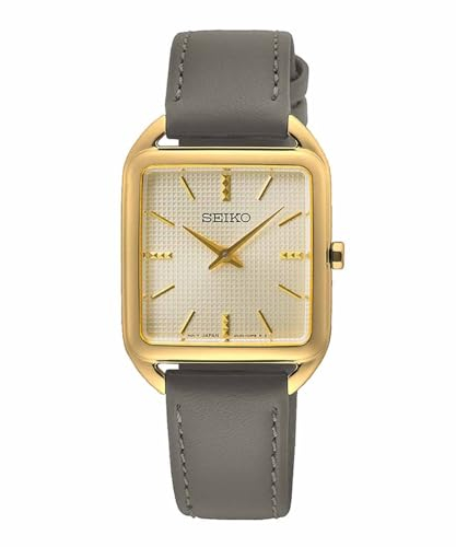 SEIKO Damen Analog Quarz Uhr mit Leder Armband SWR090P1