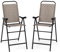 GOPLUS 2 PCS Chaises de Jardin Exterieur avec Dossier Haut en Tissu, 56 x 76 x 112 CM, Fauteuil Jardin Exterieur avec Accoudoirs et Repose-Pied Ergonomiques, Cadre Robuste en Métal, Charge 150KG