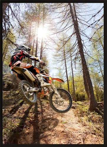 HUBDECO Bild Wanddekoration Poster - Hochwertiges Poster gedruckt auf 200g/m2 Posterpapier - Tolle Zimmerdekoration - Schlafzimmer Bilder - Ohne Ramen - 70x50cm - Sport Enduro 1